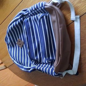 Target Wild Fable backpack, navy and white stripe,  12" wide x 15" tall